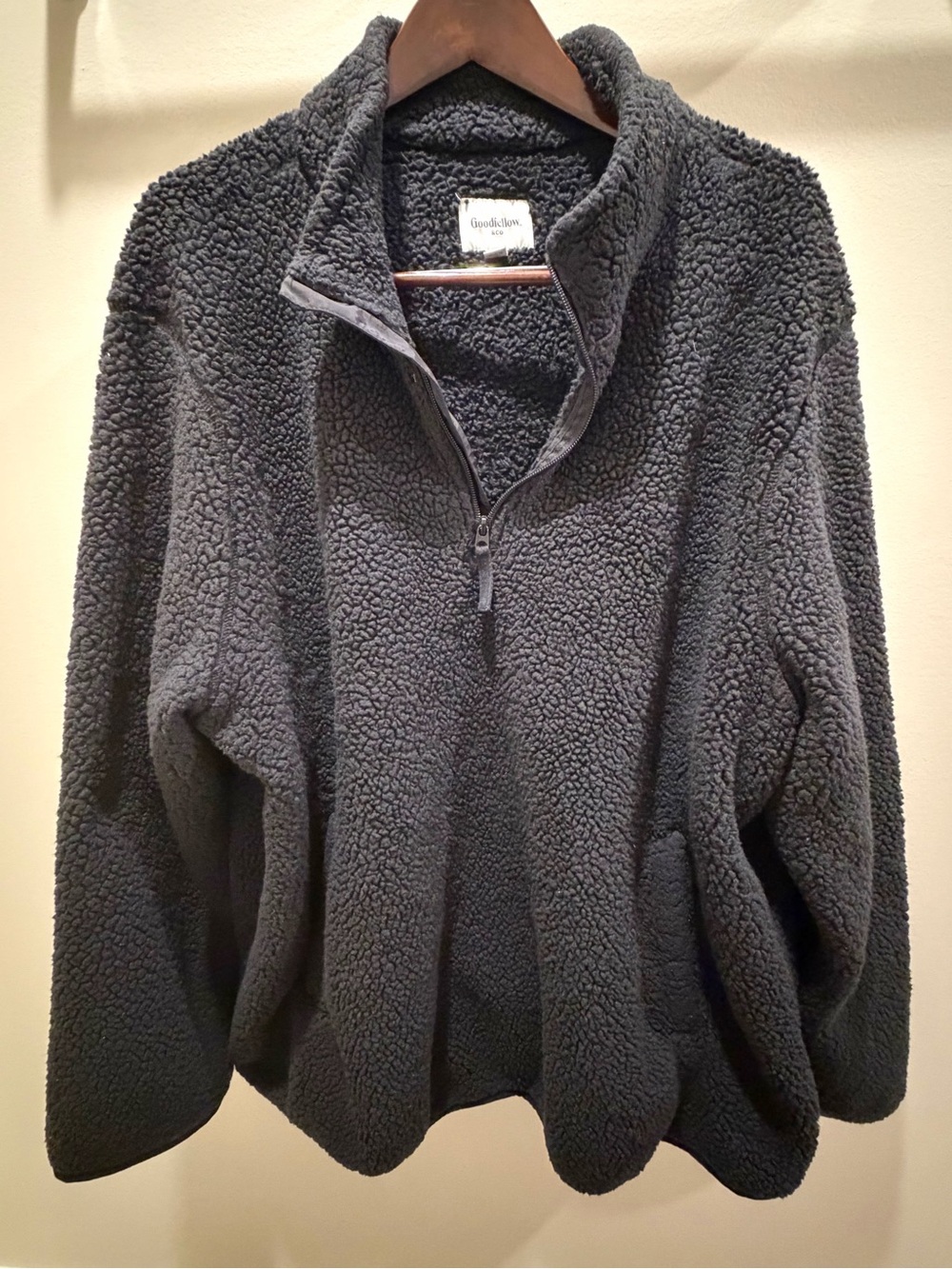Goodfellow & Co Men’s Dark Charcoal Sherpa Half-Zip Pullover